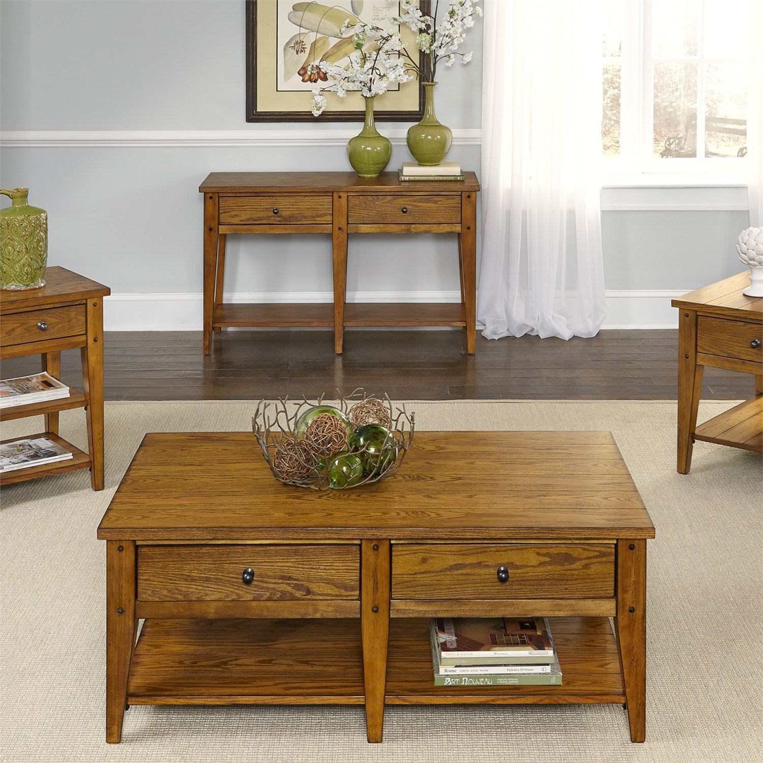 Liberty Furniture Lake House Tiered Table with Shelves Royal